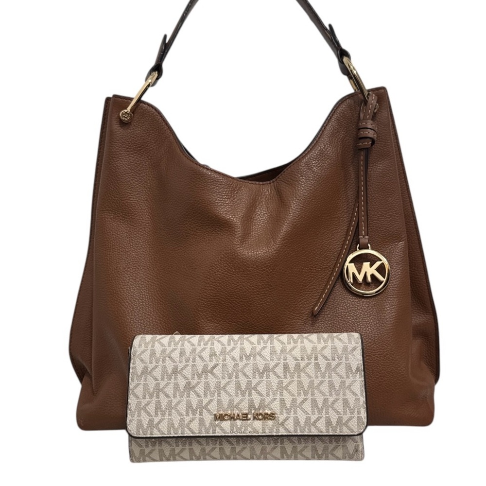 Michael Kors Brown Hobo Bag with Gold Accents